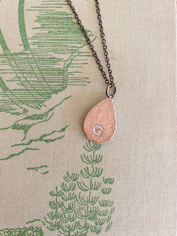 Ceramic Pendant Necklace - Bulrush