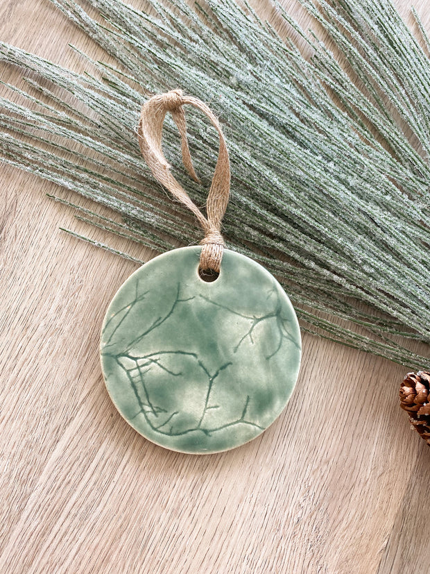 Ceramic Holiday Ornament - Circle - Digenia