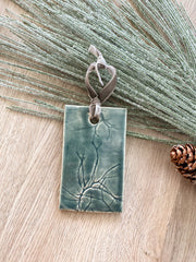 Ceramic Holiday Ornament - Rectangle - Digenia