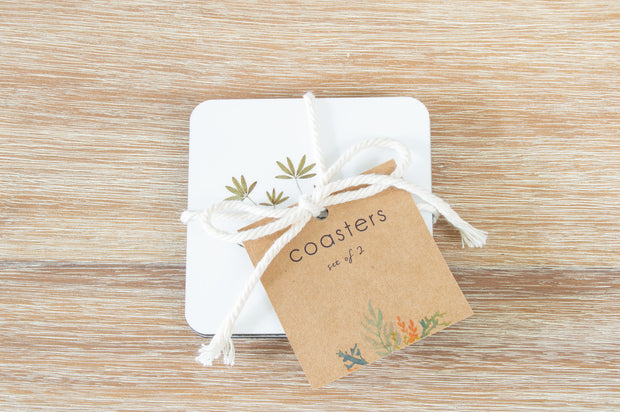 Set of 2 Square Cork-backed Coasters