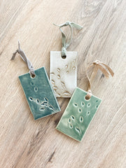 Ceramic Holiday Ornament - Rectangle - Bulrush