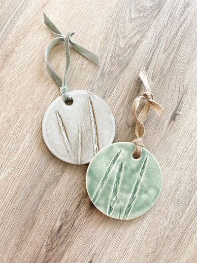 Ceramic Holiday Ornament - Circle - Spartina