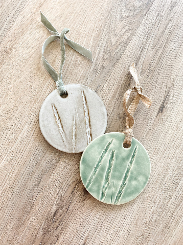 Ceramic Holiday Ornament - Circle - Spartina